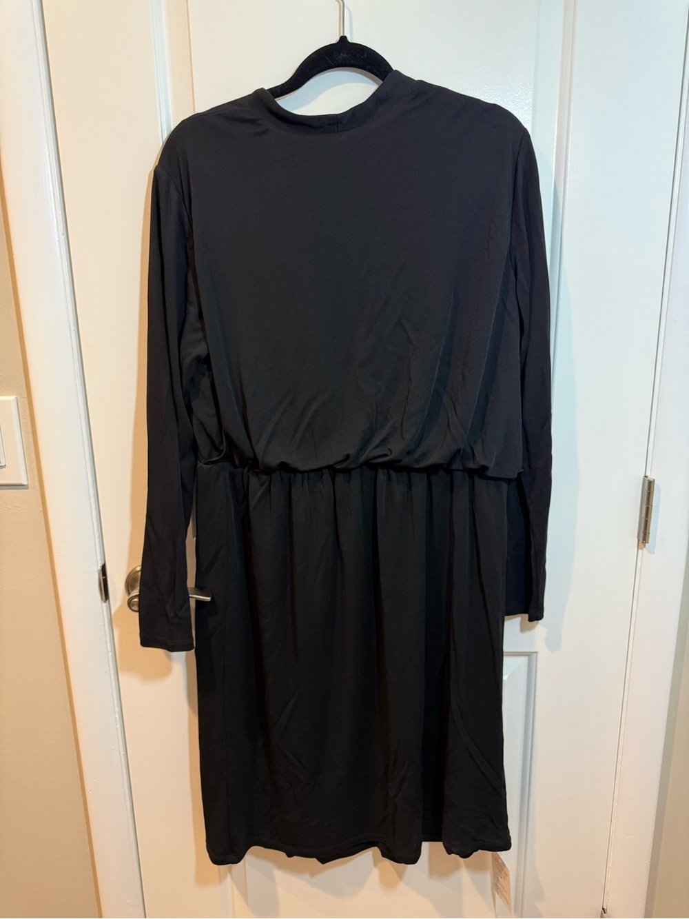 MM Lafleur Morgan Black Wrap-Front Long Sleeve Dress - Picture 2 of 6